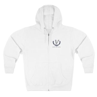 white zip sweater front