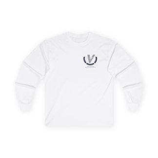White 2024 Blanket your fears and uncover your excellence! Long sleeve tee front view.